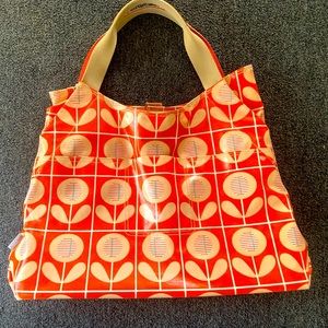 Oral Kieley large tote/shoulder bag in orange flower stem